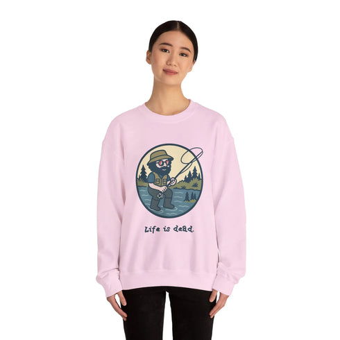 Grateful Dead - Fly Fishin' Jerry | Life is dead. Crewneck Sweatshirt - StealieShop